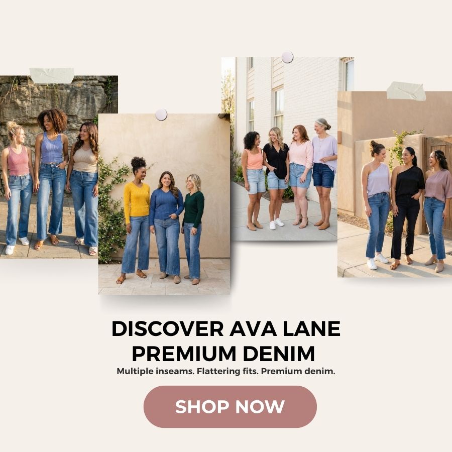 Ava Lane premium denim collage photos
