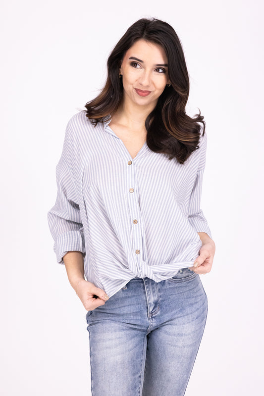 Women's Striped Twisted Front Top *Final Sale*