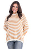 Women's Striped Knit Long Sleeve Top