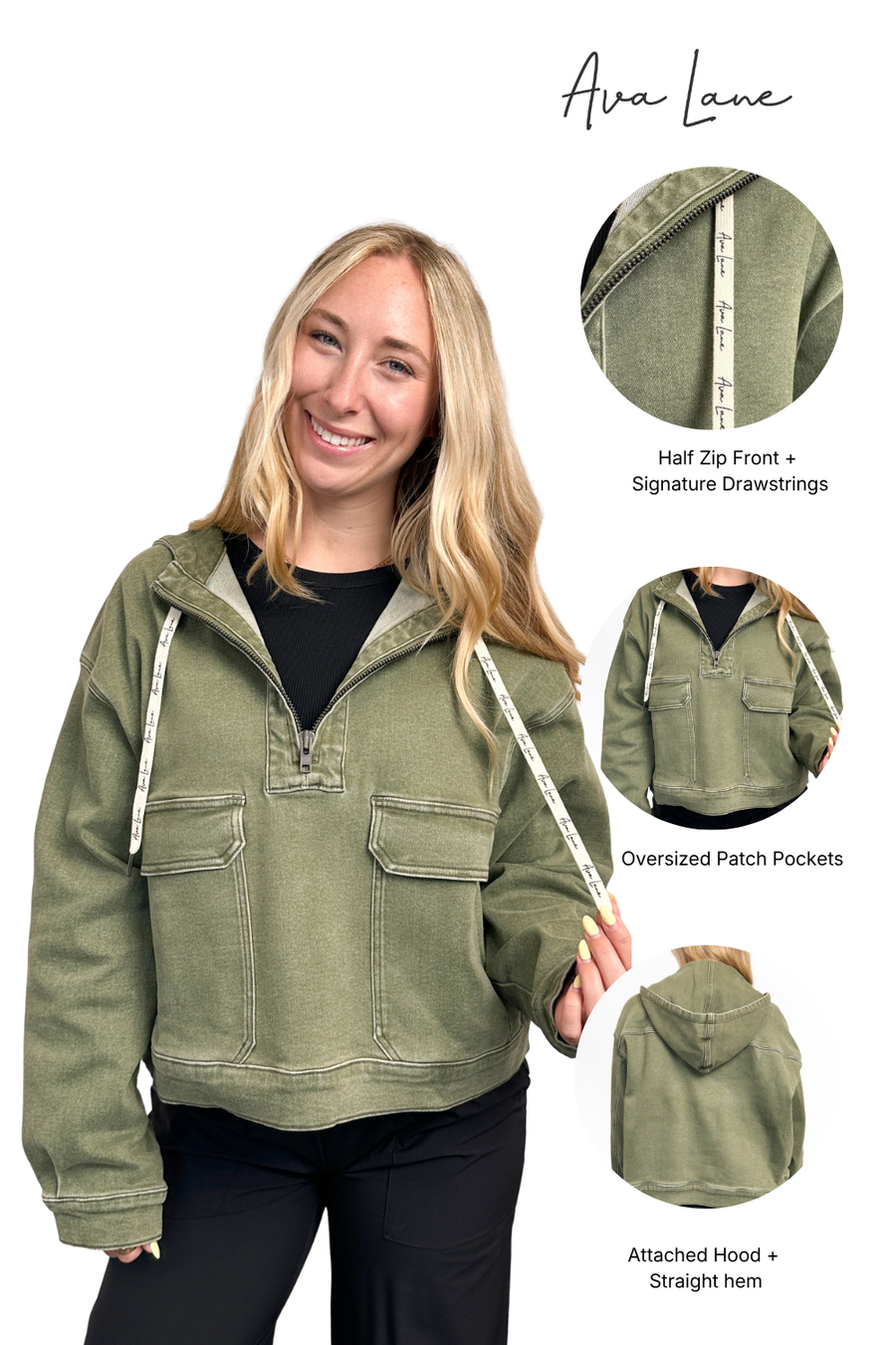 The Tate Long Sleeve Hooded Denim Jacket - Green *FINAL SALE*