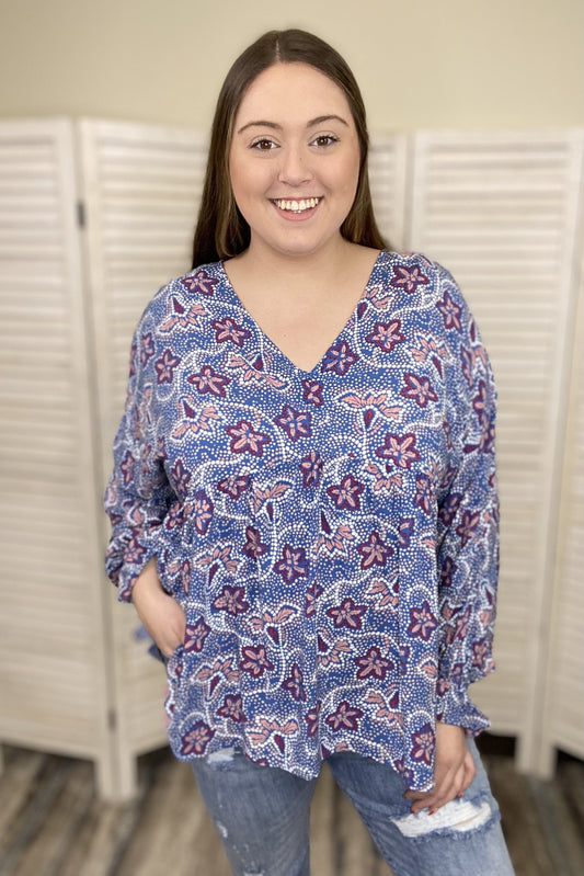 Dine In Women's Flowy Long Sleeve Top *Final Sale*