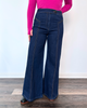 Women's High Waisted Wide Leg Dark Wash Denim