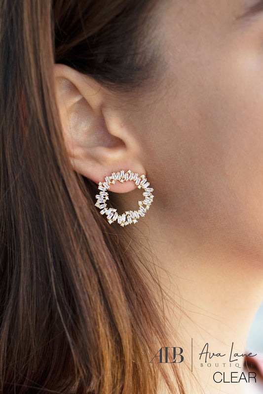 Vivian Circle Crystal Earrings