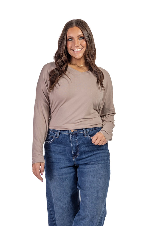 Women's V-Neck Layering Long Sleeve Tunic Top