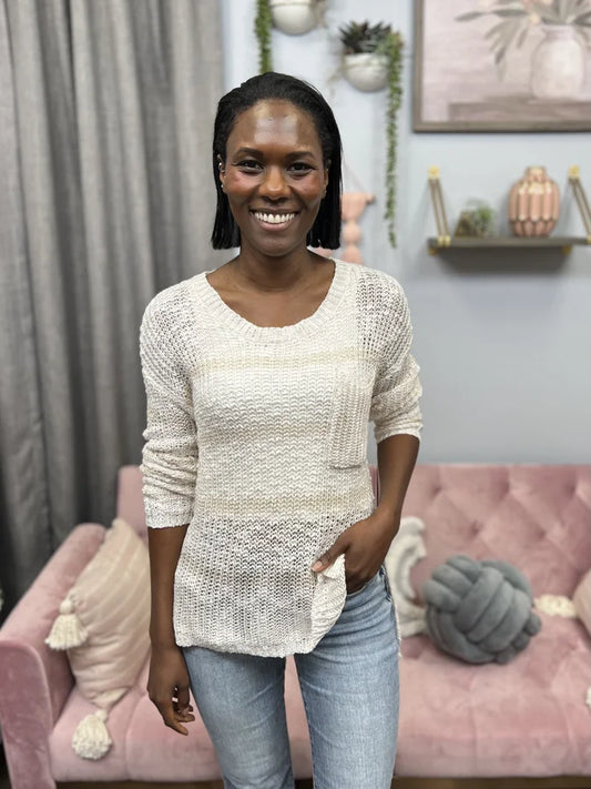 You'll Always Be Women's Open Knit Scoop Neck Hi Lo Sweater *Final Sale*