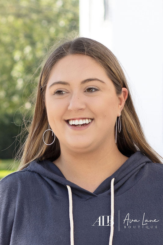 B.b. Lila Circle Threader Earrings