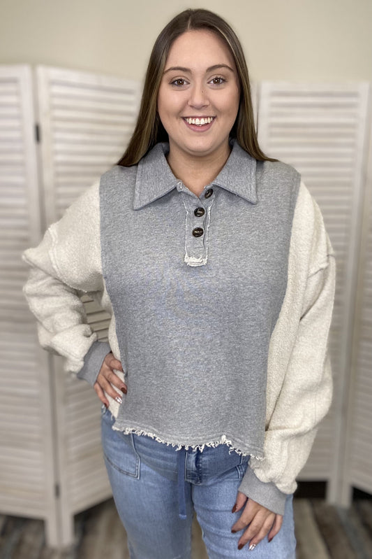 Just Hoping Women's Loose Fitting Long Sleeve Top *Final Sale*