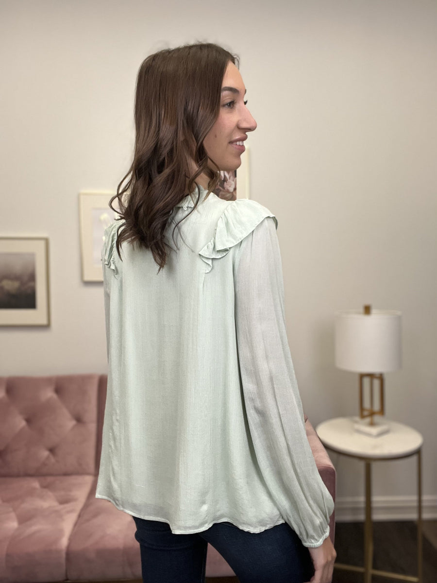 We Are Mint To Be Women's Smocked Long Sleeve Top *Final Sale*