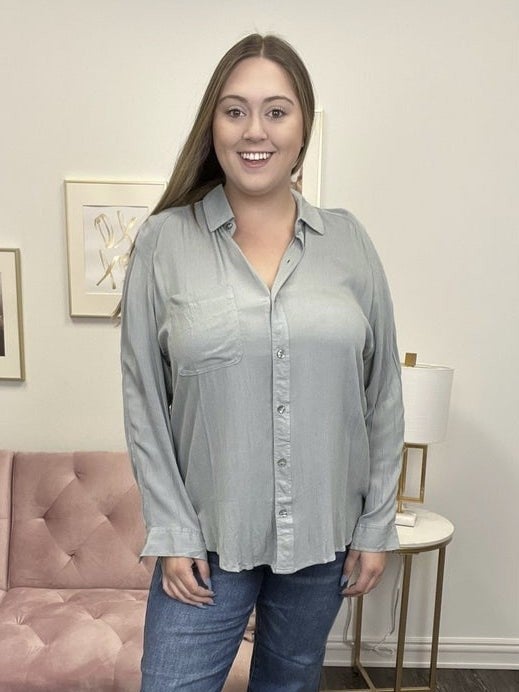 Top Of The Food Chain Women's Button Down Long Sleeve Top * Final Sale*