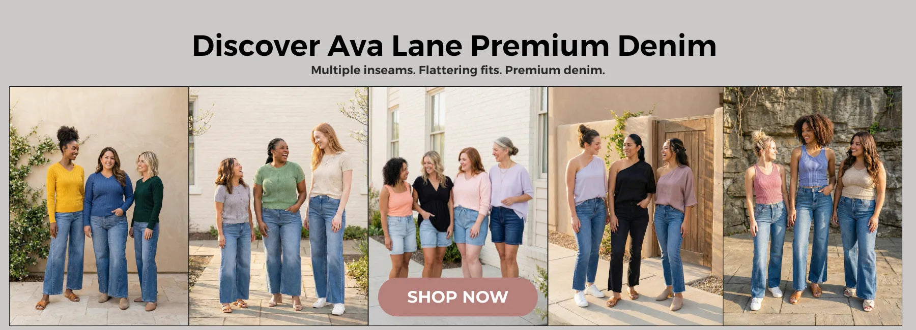 Ava Lane premium denim collage photos