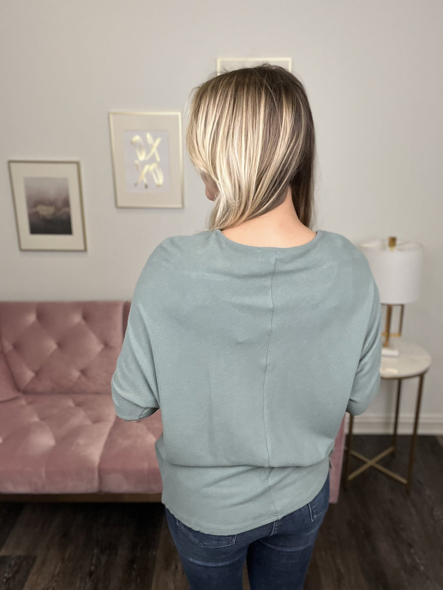 Come And Get It Women's V-Neck Long Sleeve Top *Final Sale*