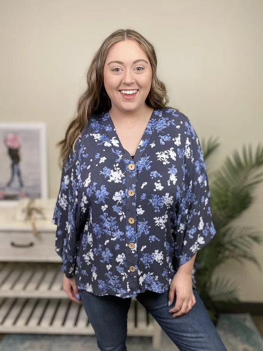 Yours To Keep Women's Hi-Lo 3/4 Kimono Sleeve Top *Final Sale*