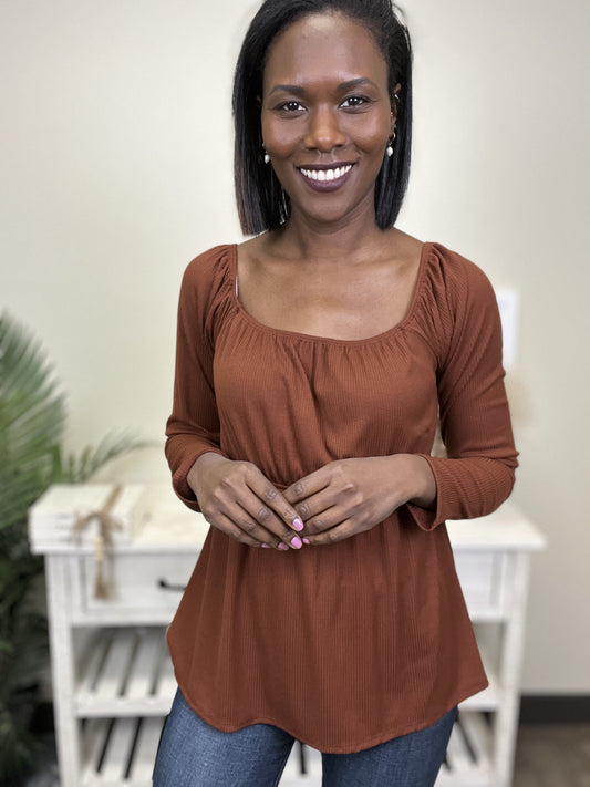 Allure Women's Solid Knit Long Sleeve Top *Final Sale*