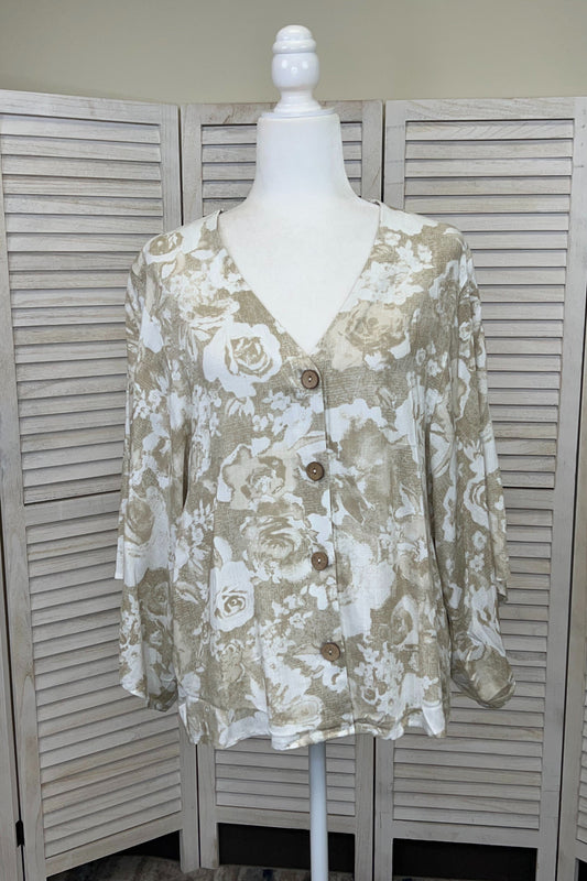 Yours To Hold Women's Woven 3/4 Kimono Sleeve Top *Final Sale*