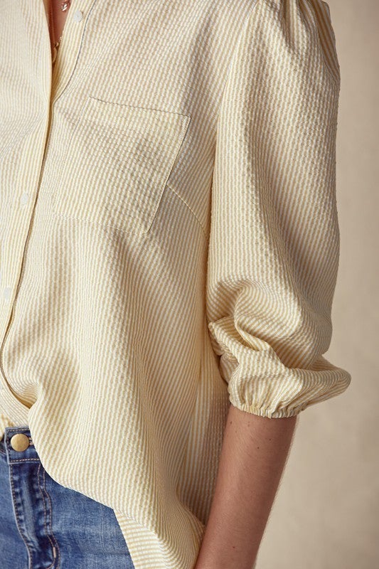 Sunbeams Women's Textured Button Down Top *Final Sale*