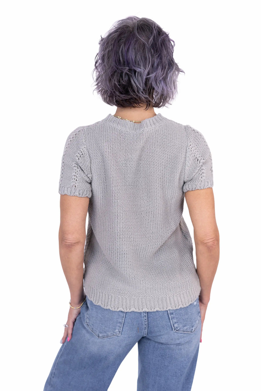 ALB Custom Cora Women's Open Knit Short Sleeve Sweater