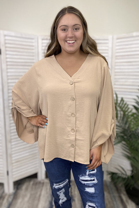 Happy Time Women's Woven Kimono Sleeve Top