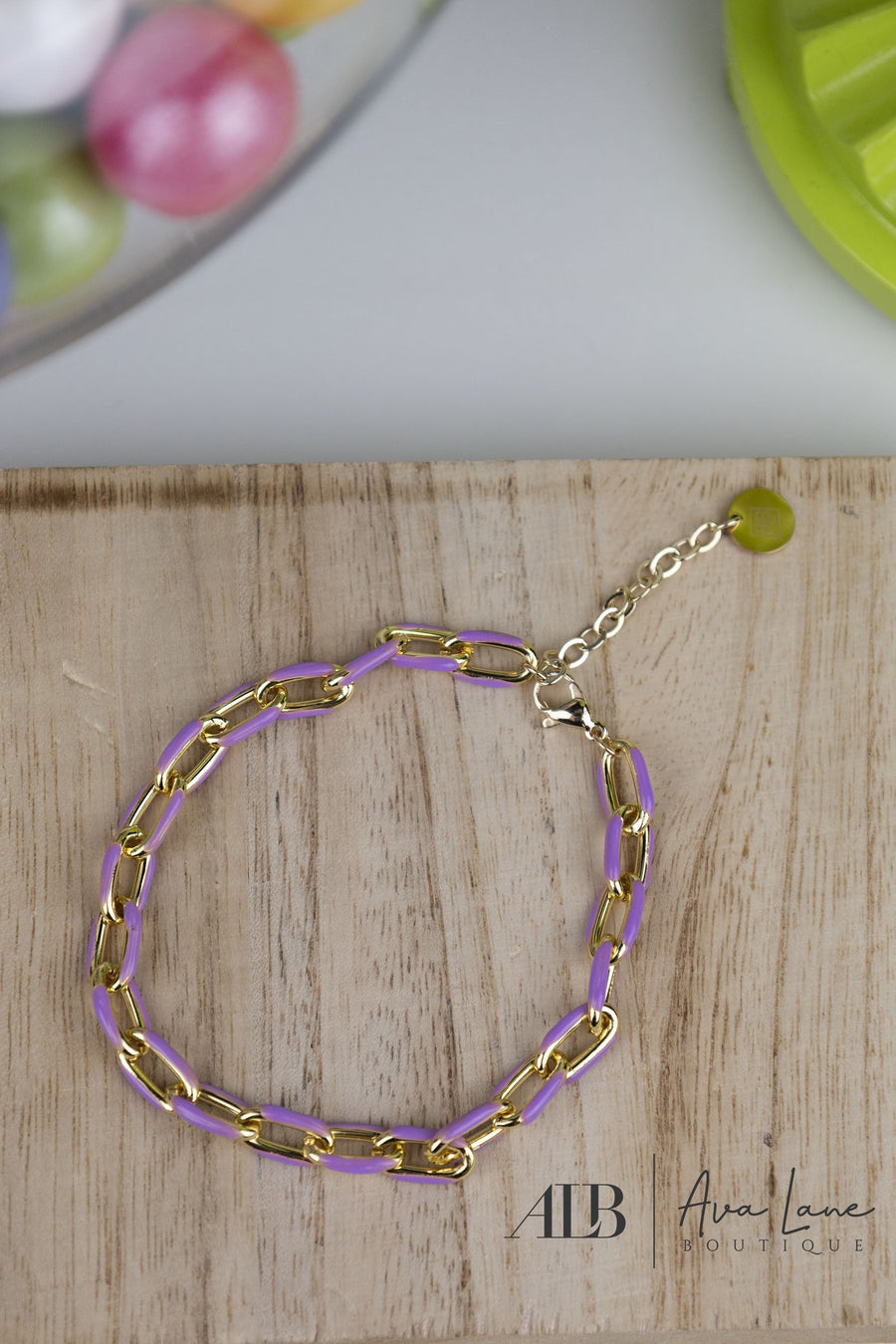 B.b Lila Double Delight Link Anklet