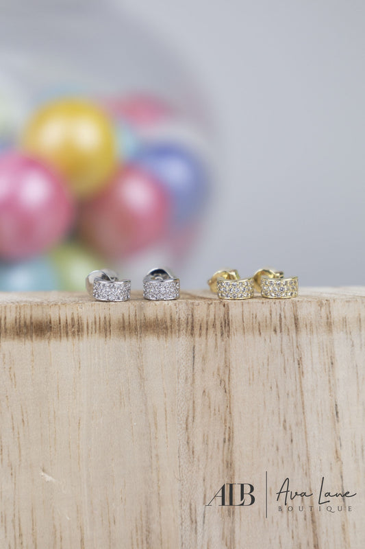 B.b. Lila Tiny Hoop Stud Earrings