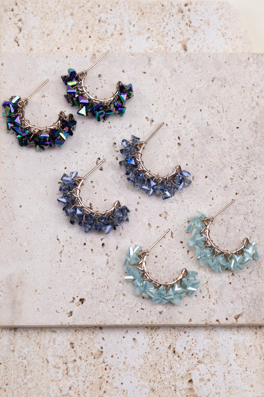 Faiza Crystal Hoop Earrings