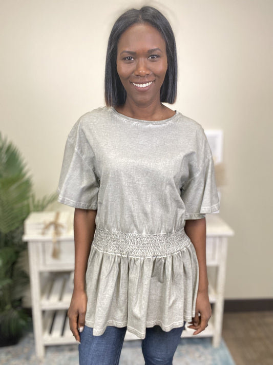 Kindness Wins Women's Smocked Waist Short Bell Sleeve Top *Final Sale*