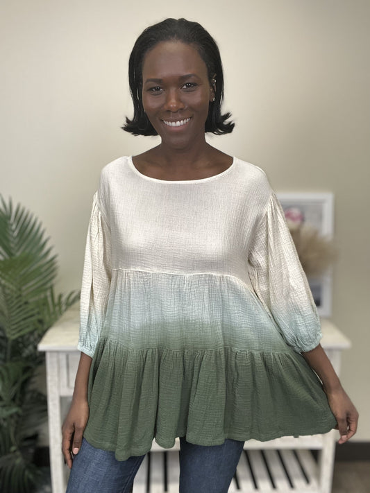 Watch The Sunset Women's Ombre Short Sleeve Top *Final Sale*