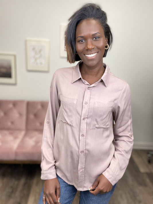 Things You Need Women's Button Down Long Sleeve Top *Final Sale*