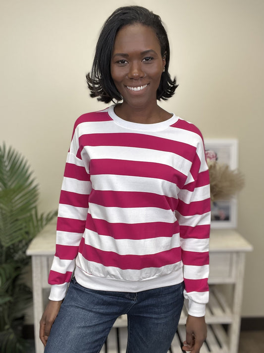 Never Stop Women's Striped Knit Long Sleeve Top *Final Sale*