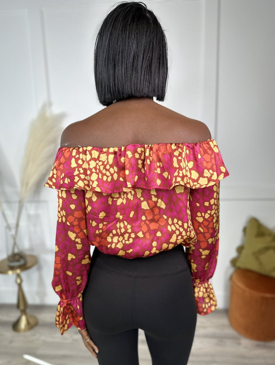 Ritzy Girl Women's Off The Shoulder Long Sleeve Crop Top *Final Sale*