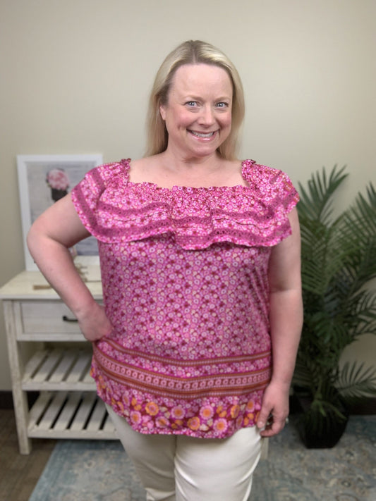 Might Be Crazy Women's Off The Shoulder Floral Top *Final Sale*