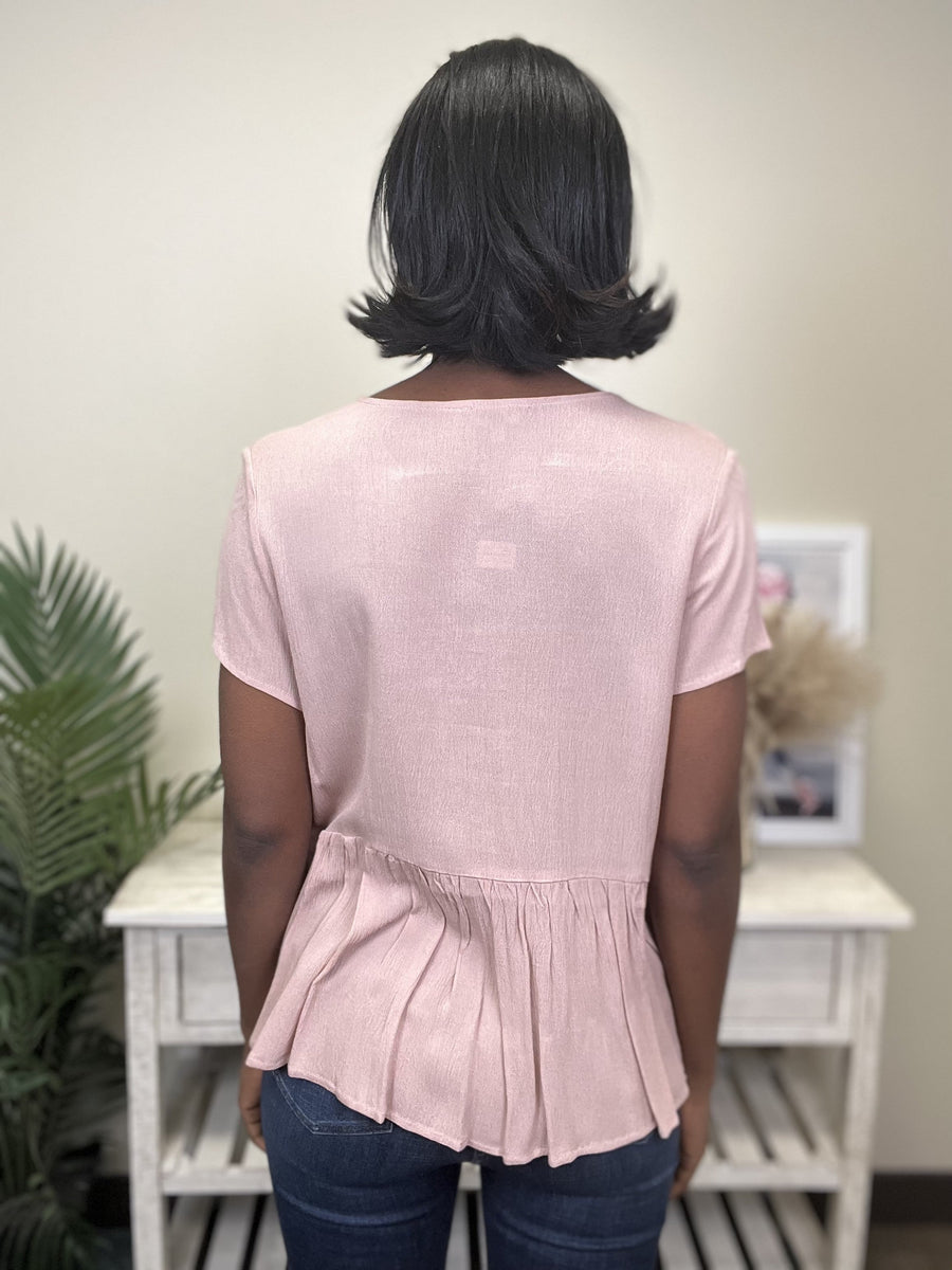 Step Out In The Sun Embroidered Baby Doll Short Sleeve Top *Final Sale*