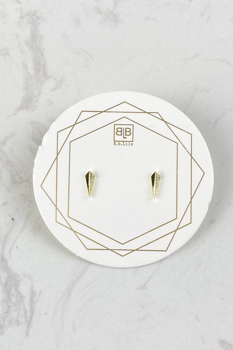 B.b Lila Cubic Zirconia Diamond Stud Earrings