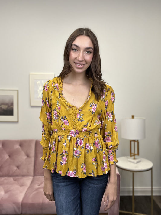 Gasp For Air Women's Ruffled Long Sleeve Top *Final Sale*