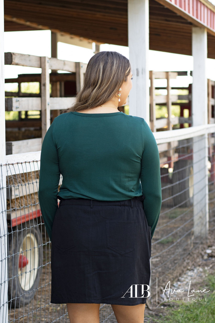 Not So Basic Women's Loose V-Neck Long Sleeve Tee *Final Sale*