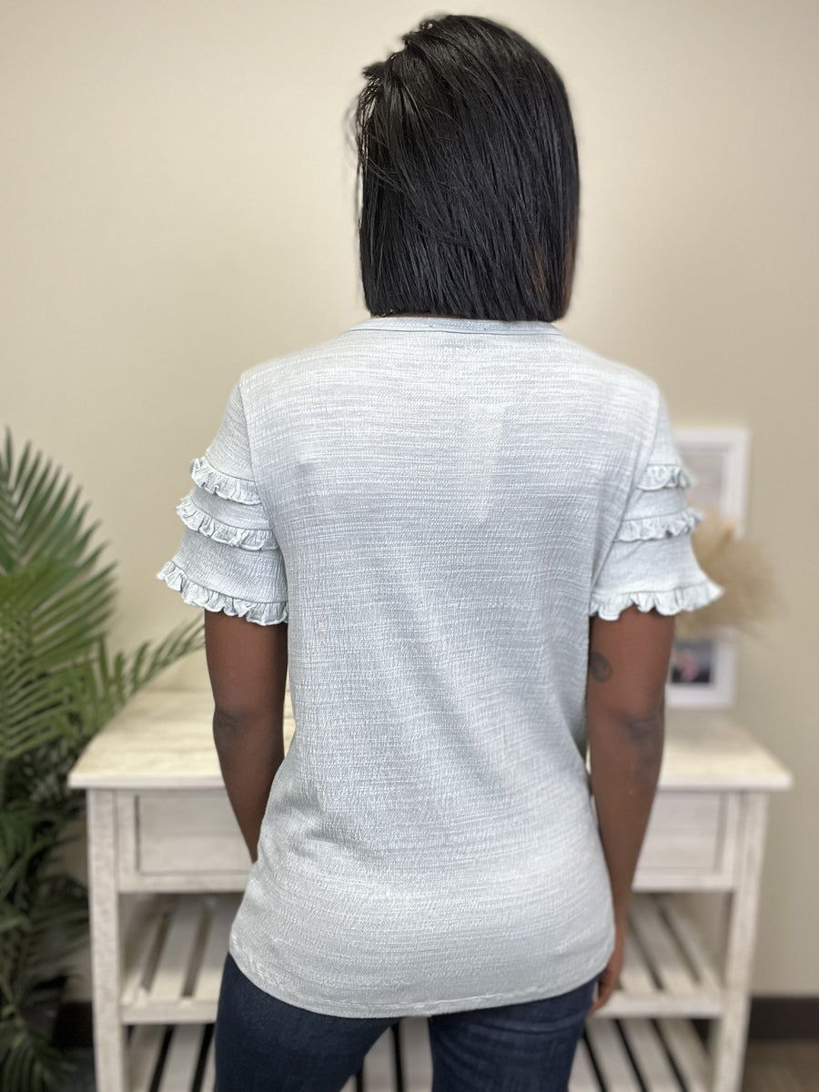 Simple Ruffle Women's Classic Short Sleeve Top