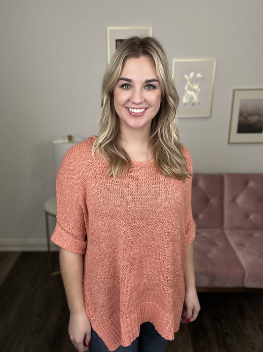 Witty Humor Women's Half Sleeve Hi Lo Sweater *Final Sale*