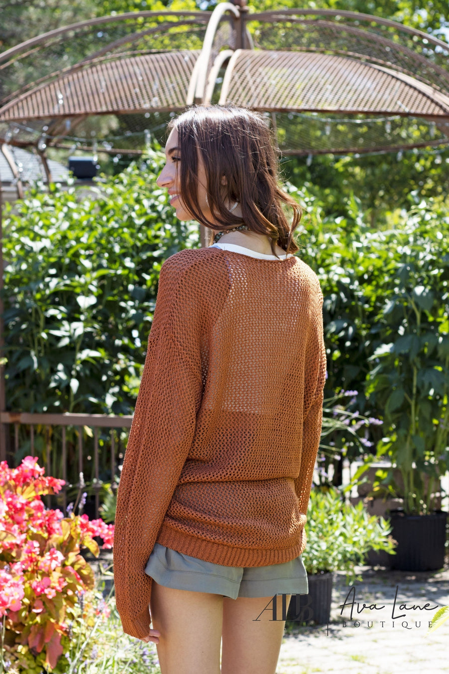 Key Confidence Women's V-Neck Open Knit Long Sleeve Top *Final Sale*