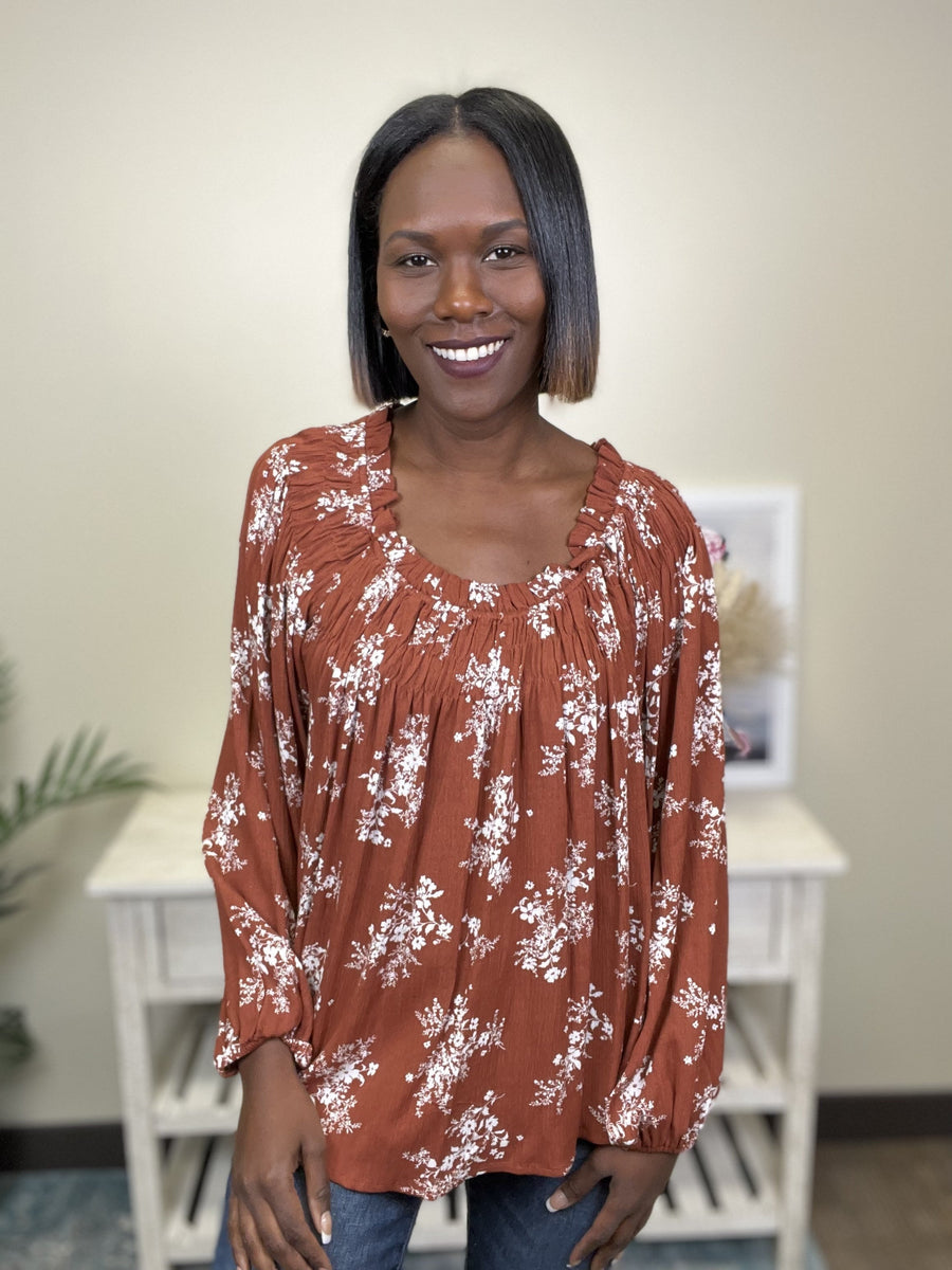 Pretty Little Girl Women's Floral Flowy Long Sleeve Top *Final Sale*