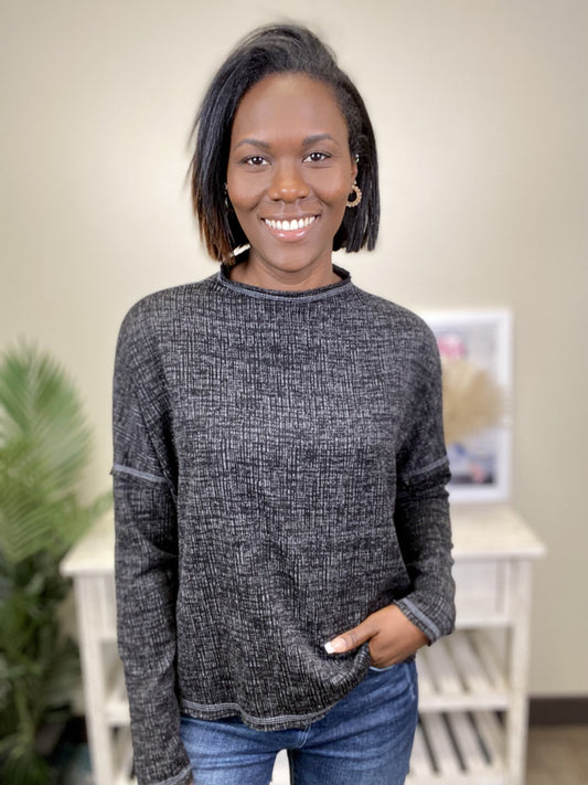 Glimpse Of Us Women's Textured Long Sleeve Top *Final Sale*