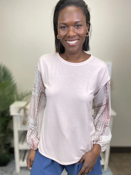 You Make Me Blush Women's Patchwork Long Sleeve Top *Final Sale*