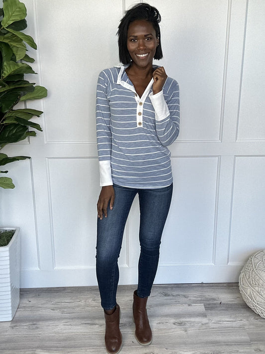 Eye of the Storm Women's Banded Button Hoodie *Final Sale*