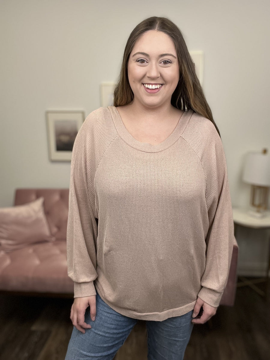 What A Vibe Women's Twist Back Knit Long Sleeve Top *Final Sale*