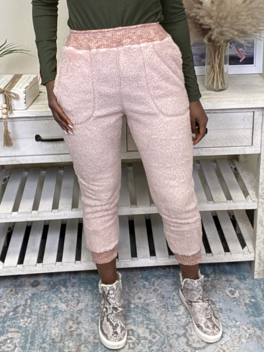 Blanket Soft Women's Exposed Stitch High-Rise Joggers