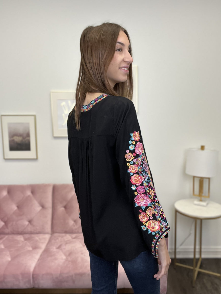 Home Sweet Home Women's Embroidered Long Sleeve Top *Final Sale*