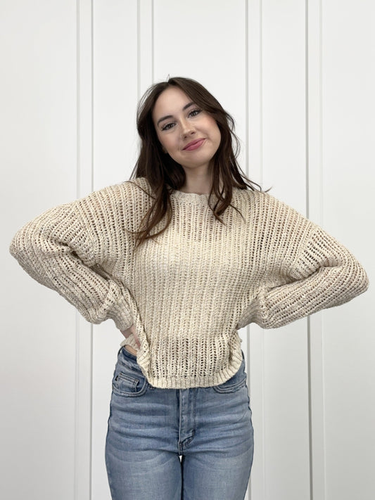 Sheer Power Women's Ribbed Drop Shoulder Sweater *Final Sale*