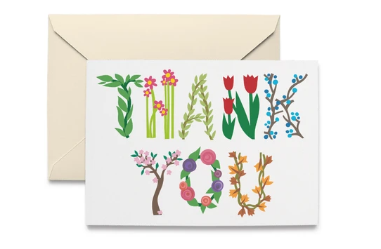 Boxed Set Of Botanical Thank You Note Cards