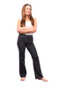 The Erica bootcut jeans in charcoal, arms crossed