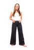 The Kim wide leg jeans in charcoal, hands in pockets