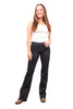 The Erica bootcut jeans in charcoal styled with boots