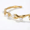 ALB Custom Gold With Pearls Cuff Bracelet *Final Sale*